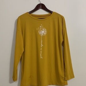 S-M yellow long-sleeve T-shirt see measurements
